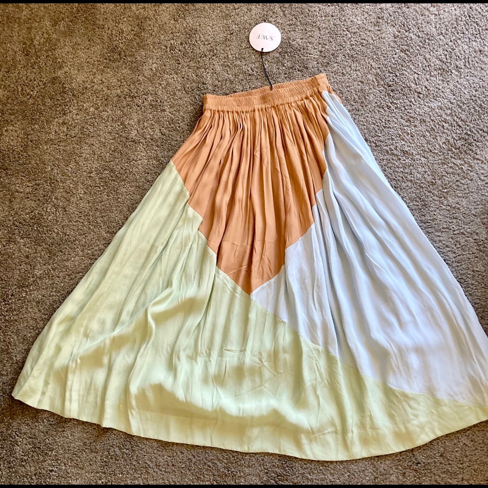 S/W/F mid length color block skirts NWT msrp $295